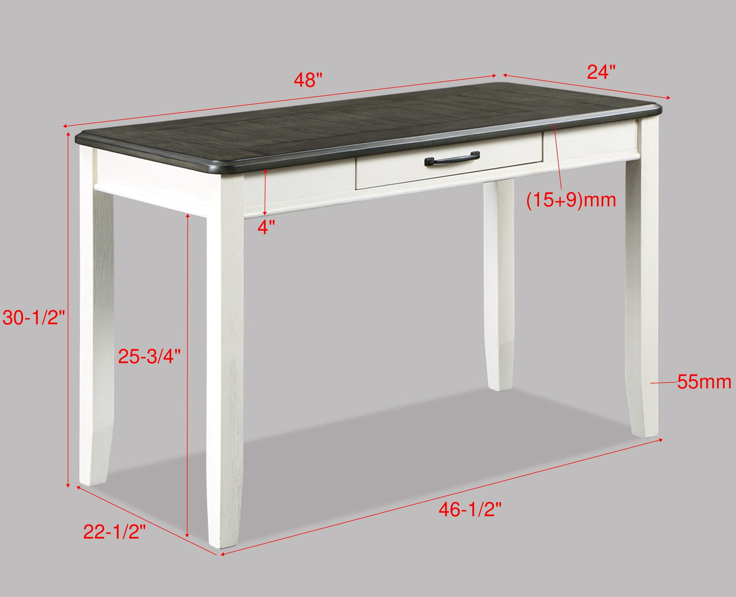 Dakota White Office Desk and Chair Set 5213