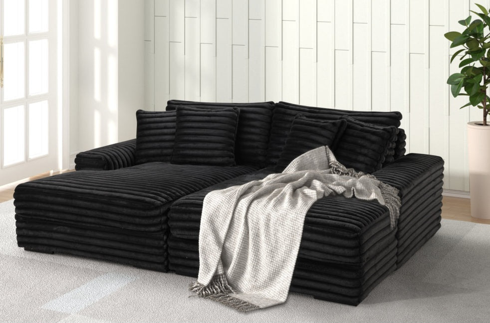 Black Chaise Lounge OVERSIZED 5400