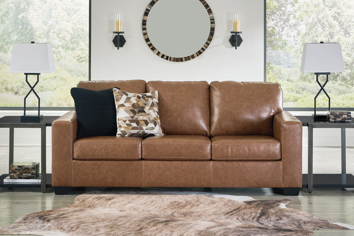 Bolsena Caramel GENUINE LEATHER Sofa and Loveseat 55603