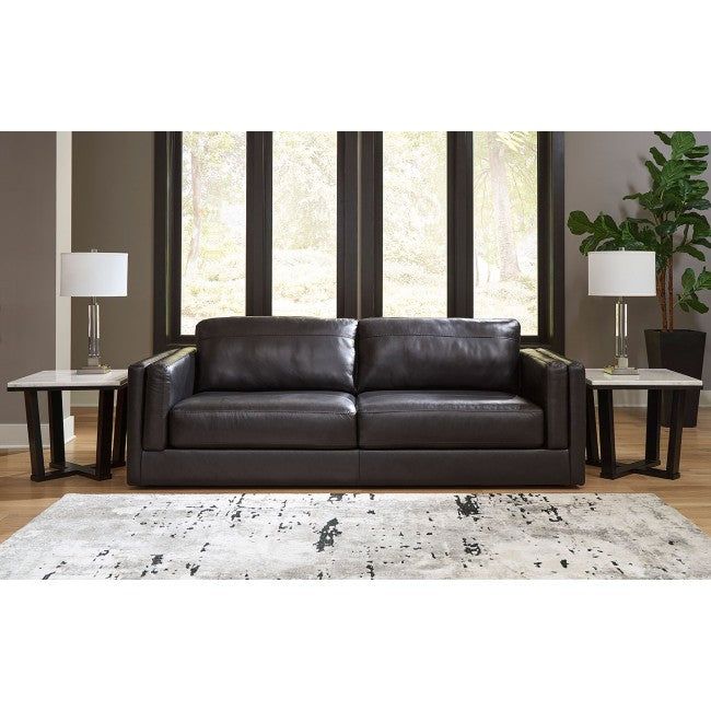 Amiata Onyx GENUINE LEATHER Sofa & Loveseat 67405