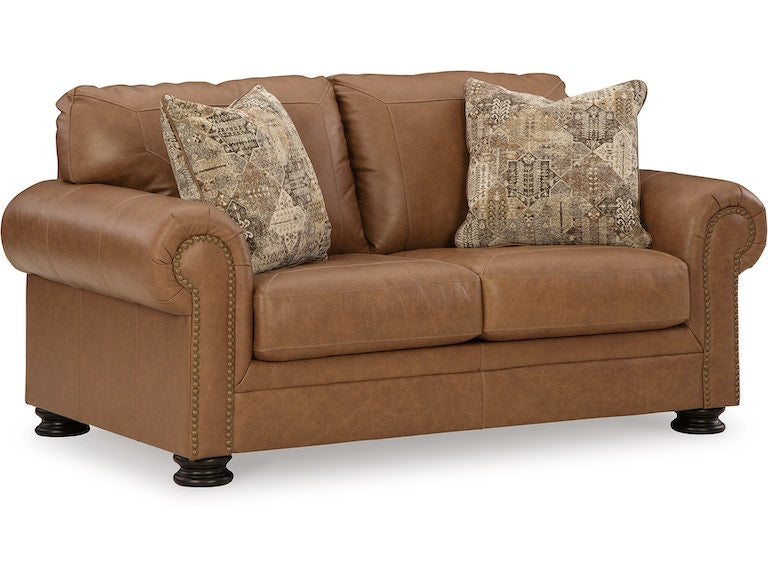 Carianna Caramel Genuine Leather Sofa And Loveseat 57604