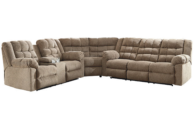 Workhorse Cocoa Reclining Sectional 58401