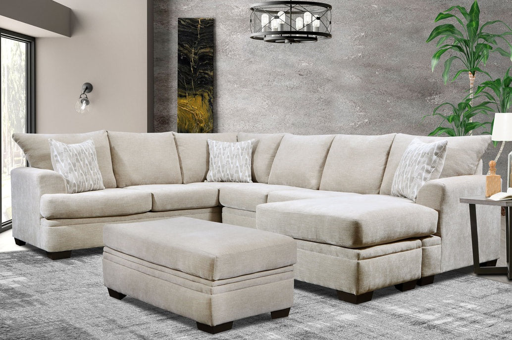 Tan Fabric Sectional 681