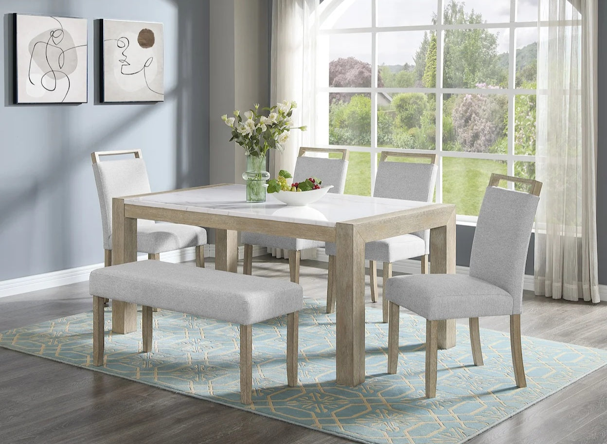 Dune White/Cream  Contemporary Dining Set 1321