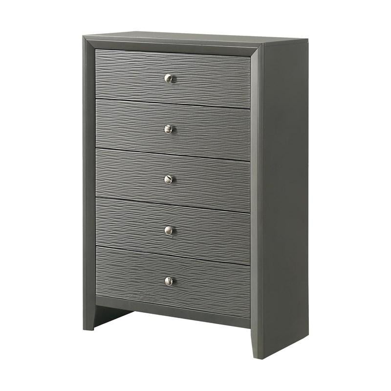 Denker Gunmetal Panel Bedroom Set  B4715