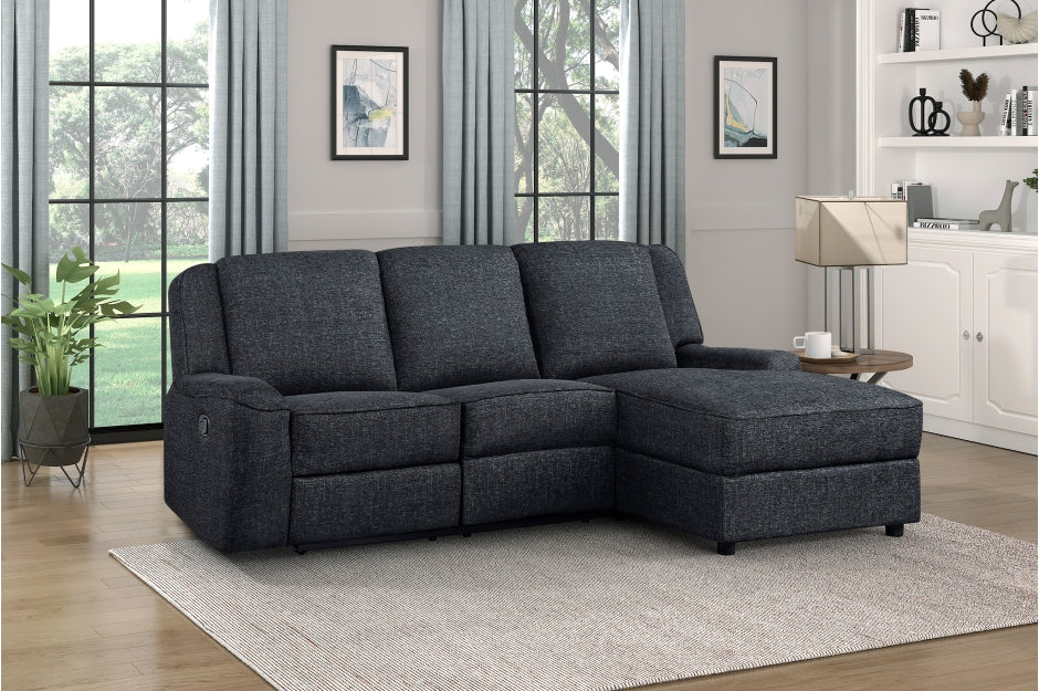 Monterey Ebony 2pc Reclining Sectional 8530