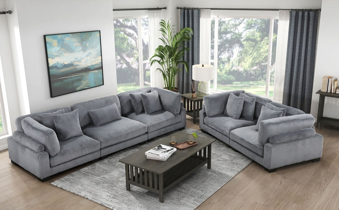 Traverse Gray Sofa and Loveseat 8555