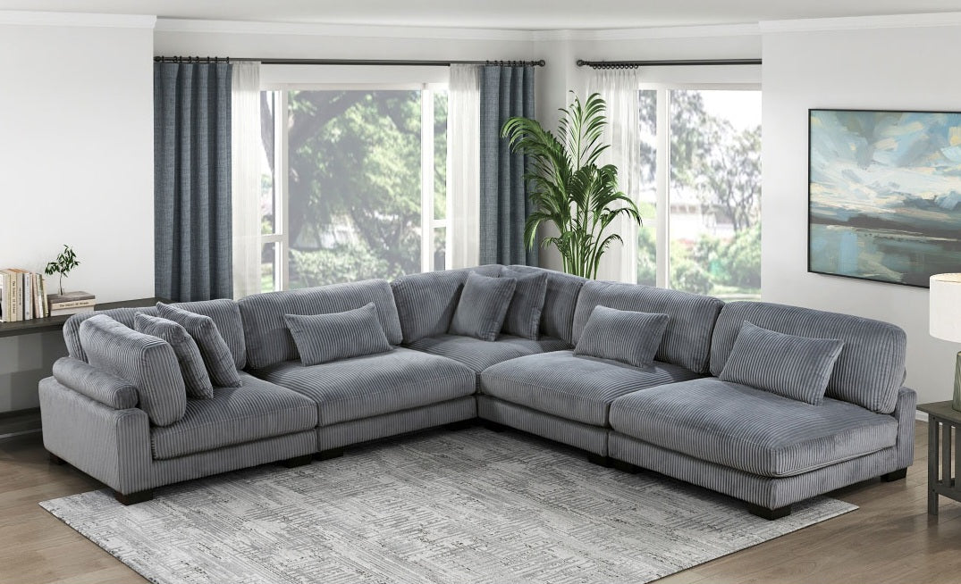 Traverse Gray 5pc Modular Sectional 8555