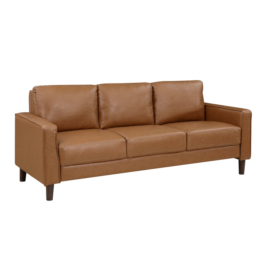 Malcolm Brown Faux Leather Sofa And Loveseat 9203