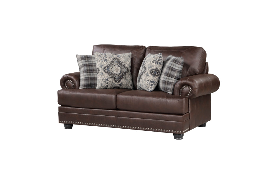 Franklin Brown Sofa and Loveseat 9260