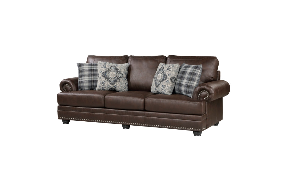 Franklin Brown Sofa and Loveseat 9260