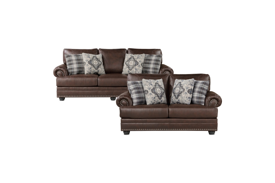 Franklin Brown Sofa and Loveseat 9260