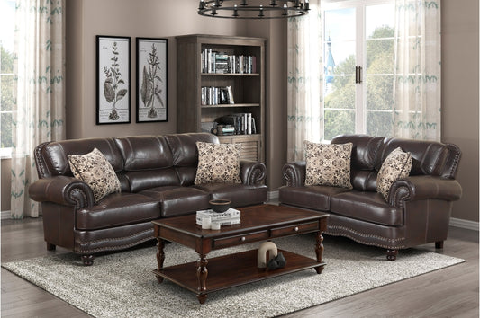 Milford Brown Sofa and Loveseat 9268