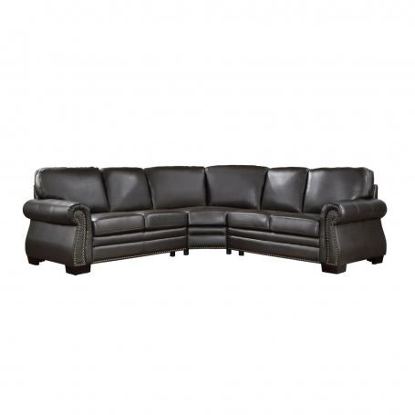 Wareham Dark Brown Leather Sectional 9289