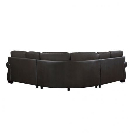 Wareham Dark Brown Leather Sectional 9289