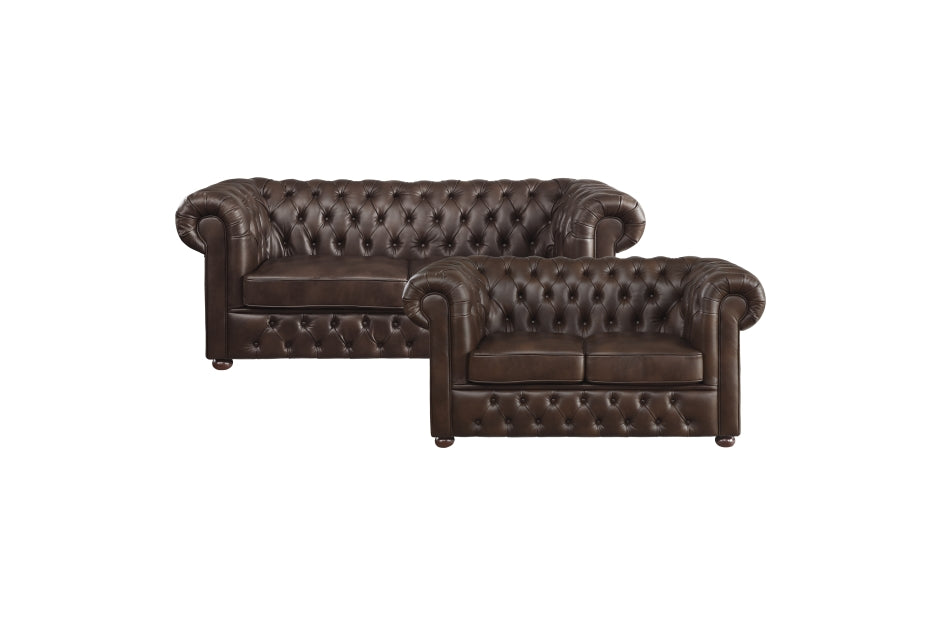 Tiverton Brown Sofa & Loveseat Set 9335