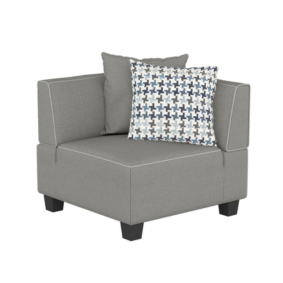 Jayne 5pc Gray Sectional with Ottoman