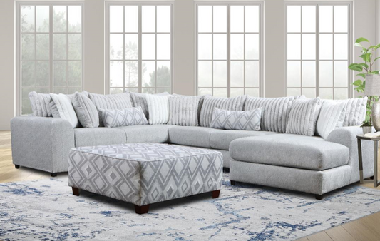 Venus Gray Fabric OVERSIZED Sectional 938