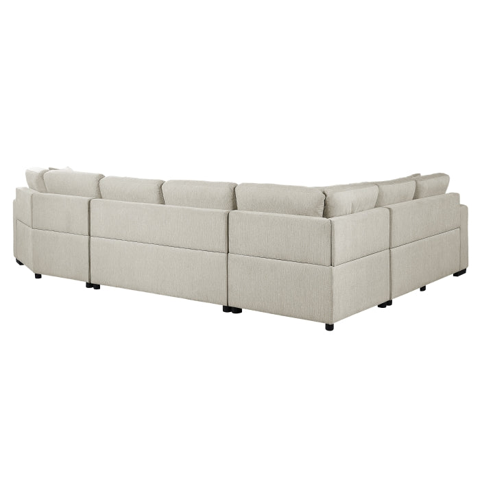 Logansport Beige Sectional with Pull out Bed 9401