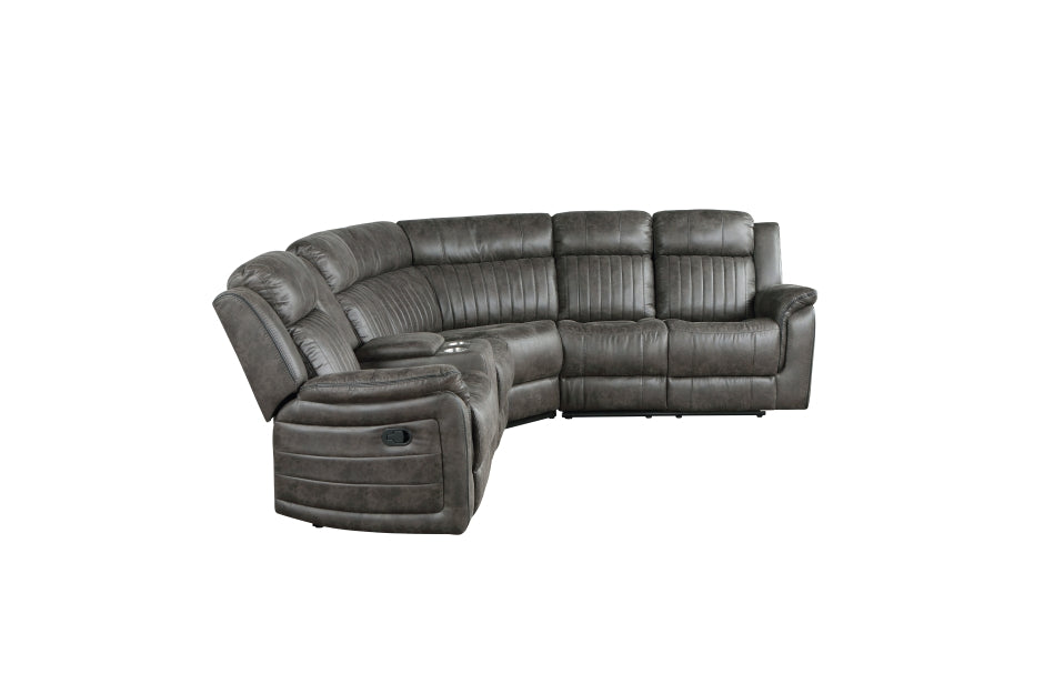 Centeroak Brownish Gray Reclining Sectional 9479