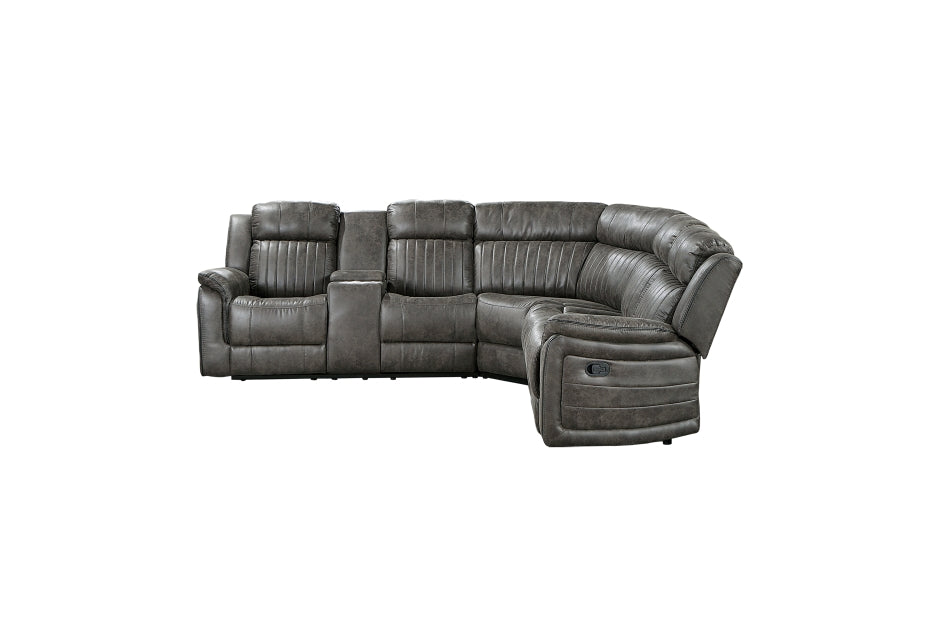 Centeroak Brownish Gray Reclining Sectional 9479