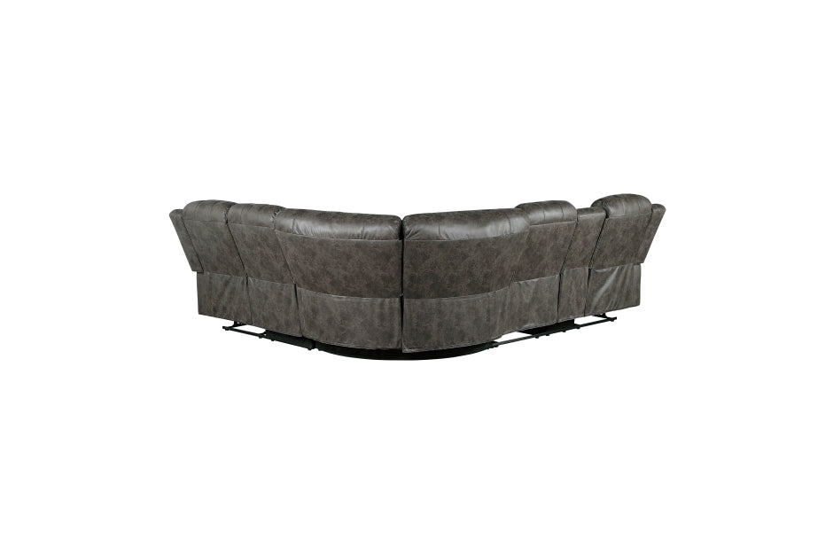 Centeroak Brownish Gray Reclining Sectional 9479