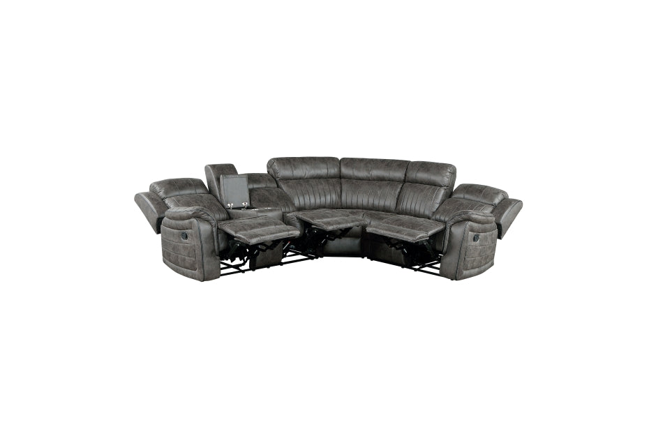 Centeroak Brownish Gray Reclining Sectional 9479