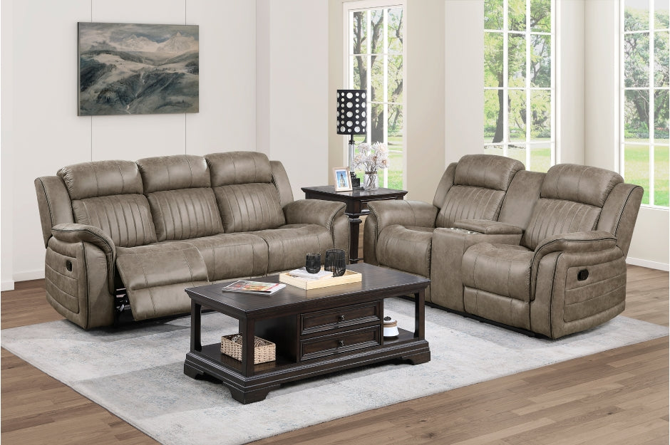 Centeroak Brown  Reclining Sofa and Loveseat 9479