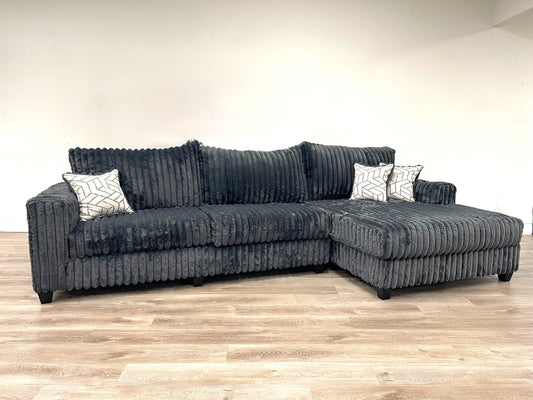 Charcoal Velvet OVERSIZED 135" Sectional 9500