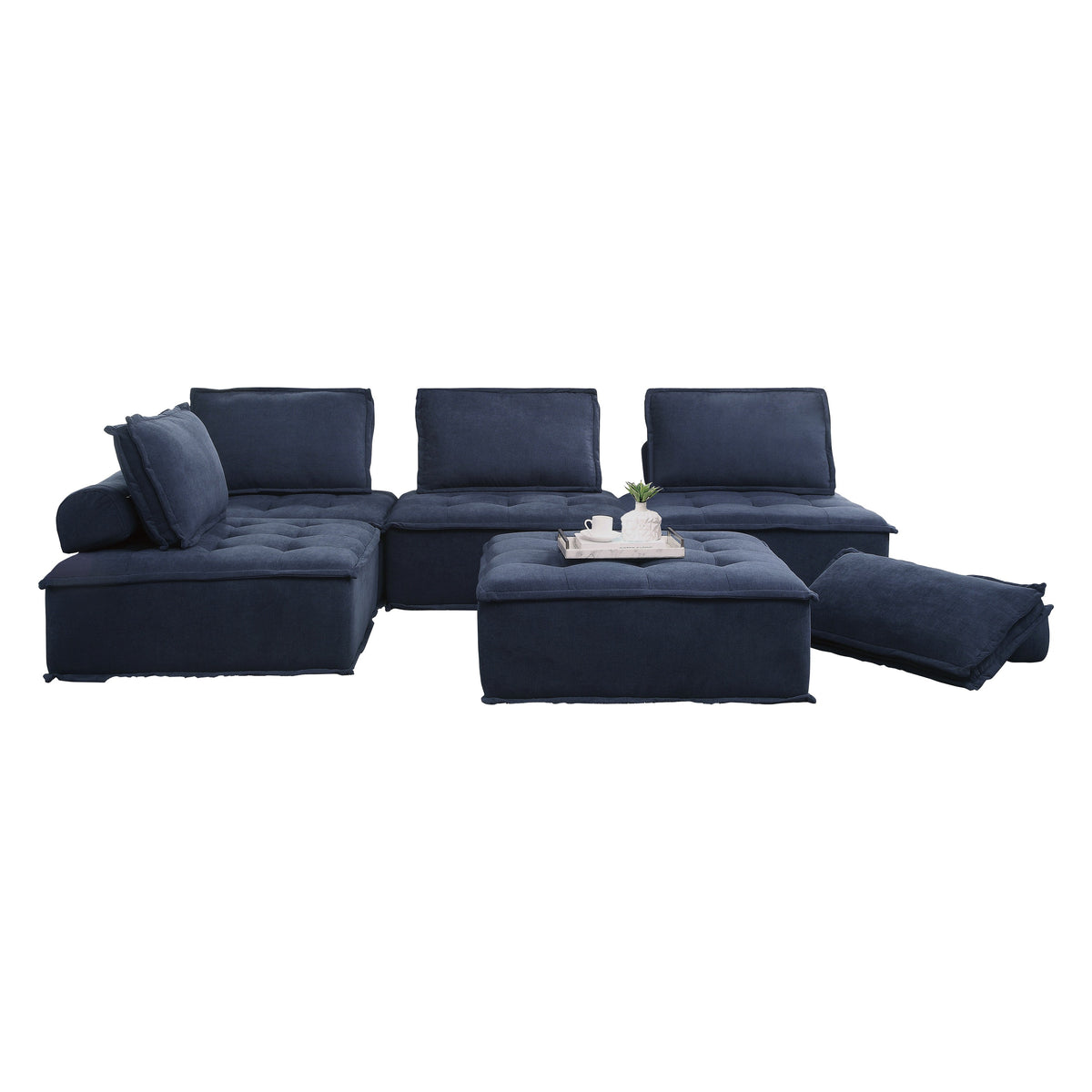 Ulrich Blue Modular 5-Piece Modular Sectional 9545