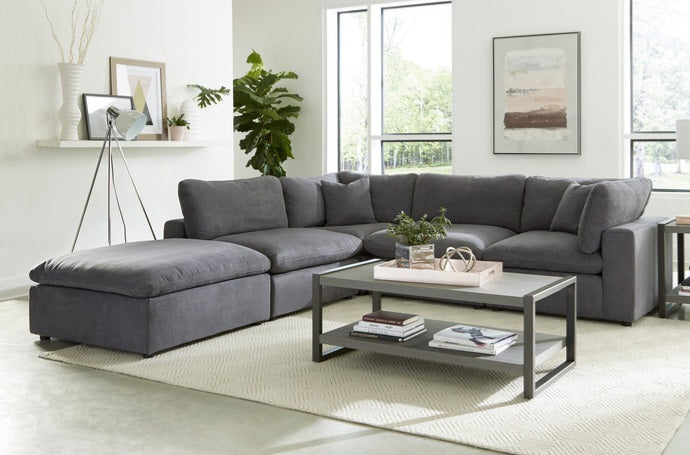 Guthrie Grey  Modular 5pc Sectional with Ottoman 9546