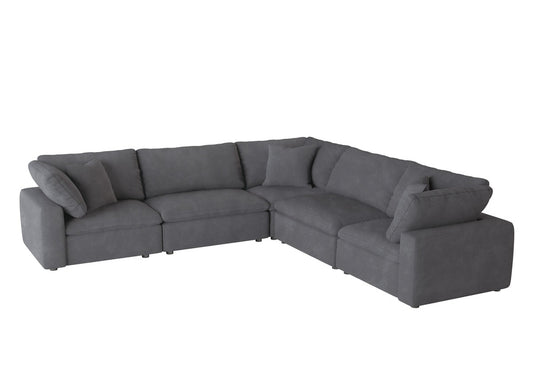 Guthrie Grey  Modular 5pc Sectional with Ottoman 9546