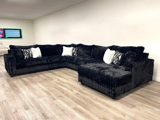 9900 Black 4pc OVERSIZED Sectional