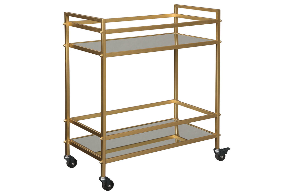 Kailman Gold Finish Bar Cart  A4000095