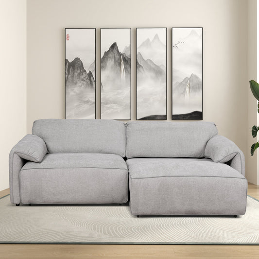 Cleveland 100" Dual POWER Convertible Sofa - Silver Linen