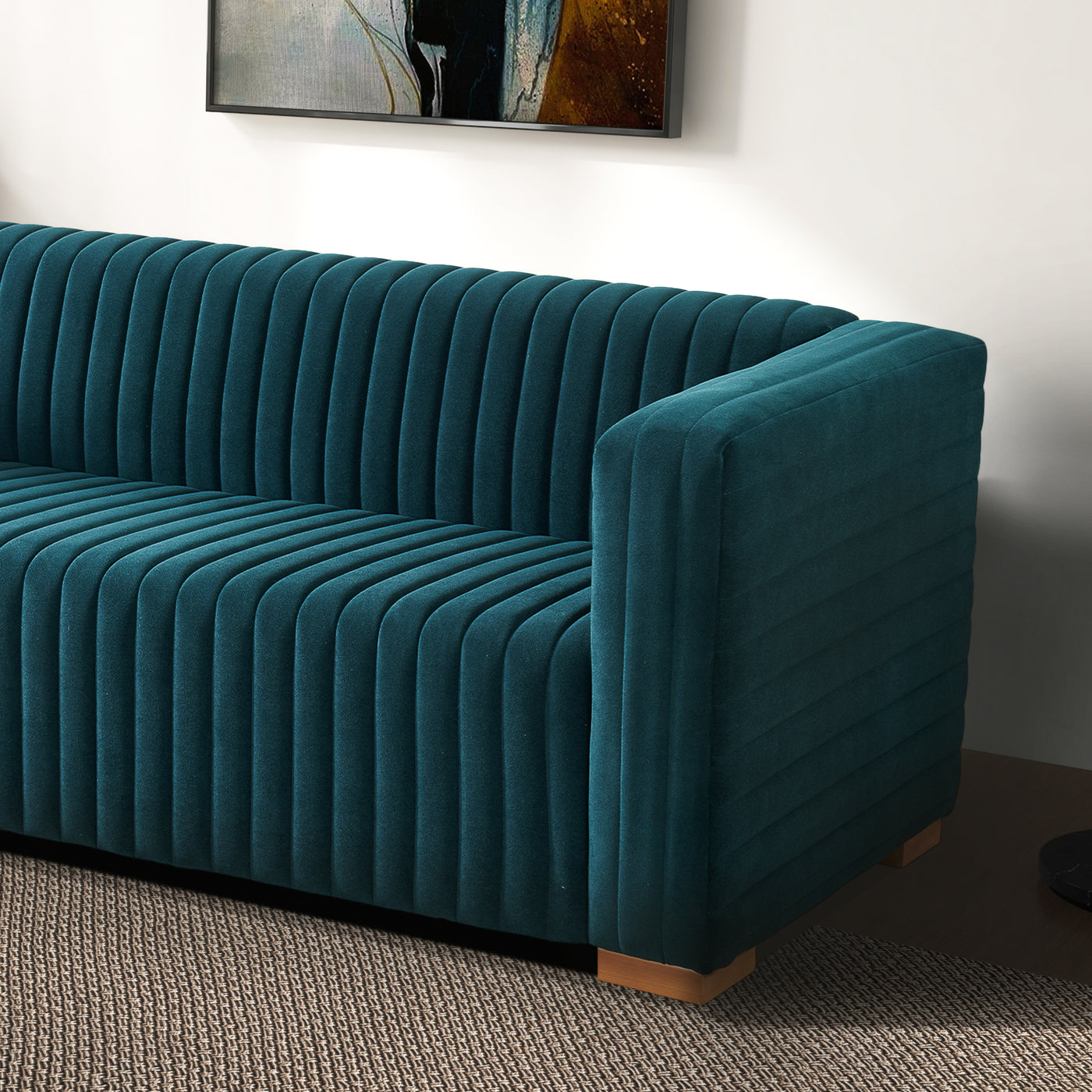 Elara Blue Velvet 91" Sofa