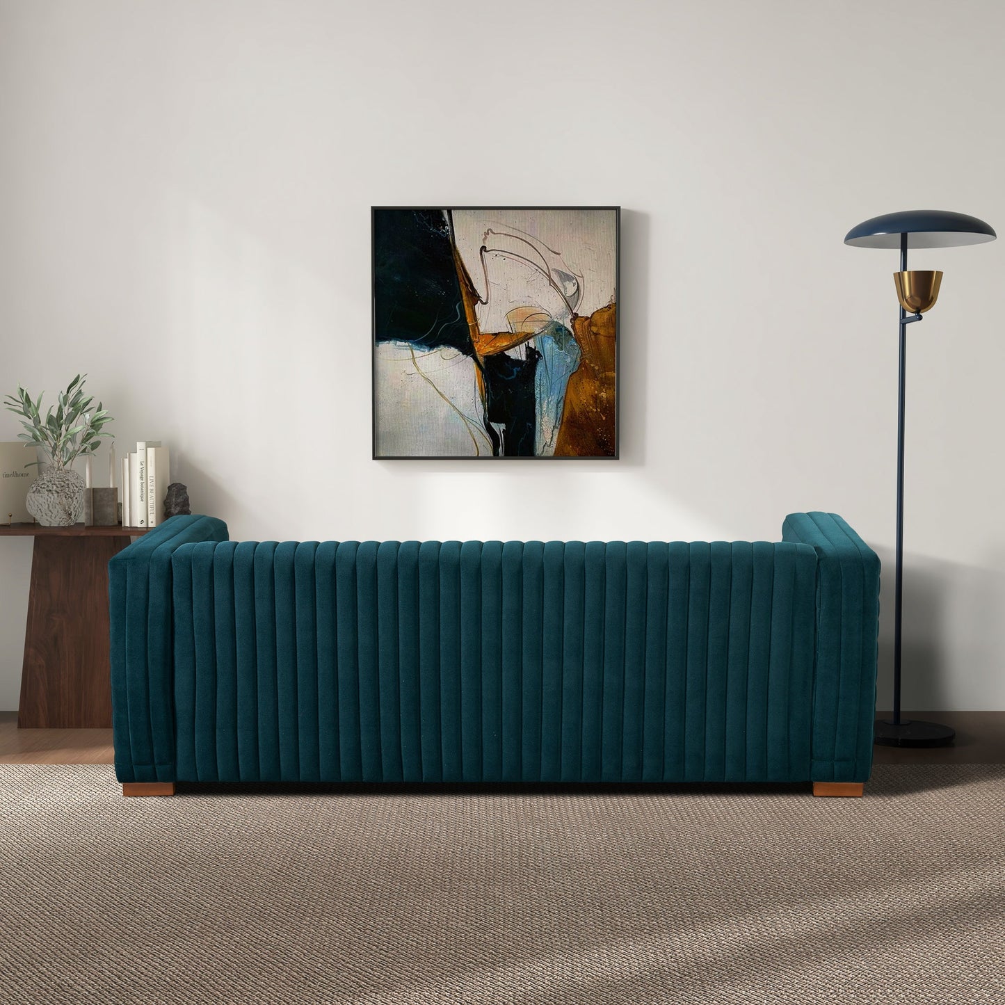 Elara Blue Velvet 91" Sofa