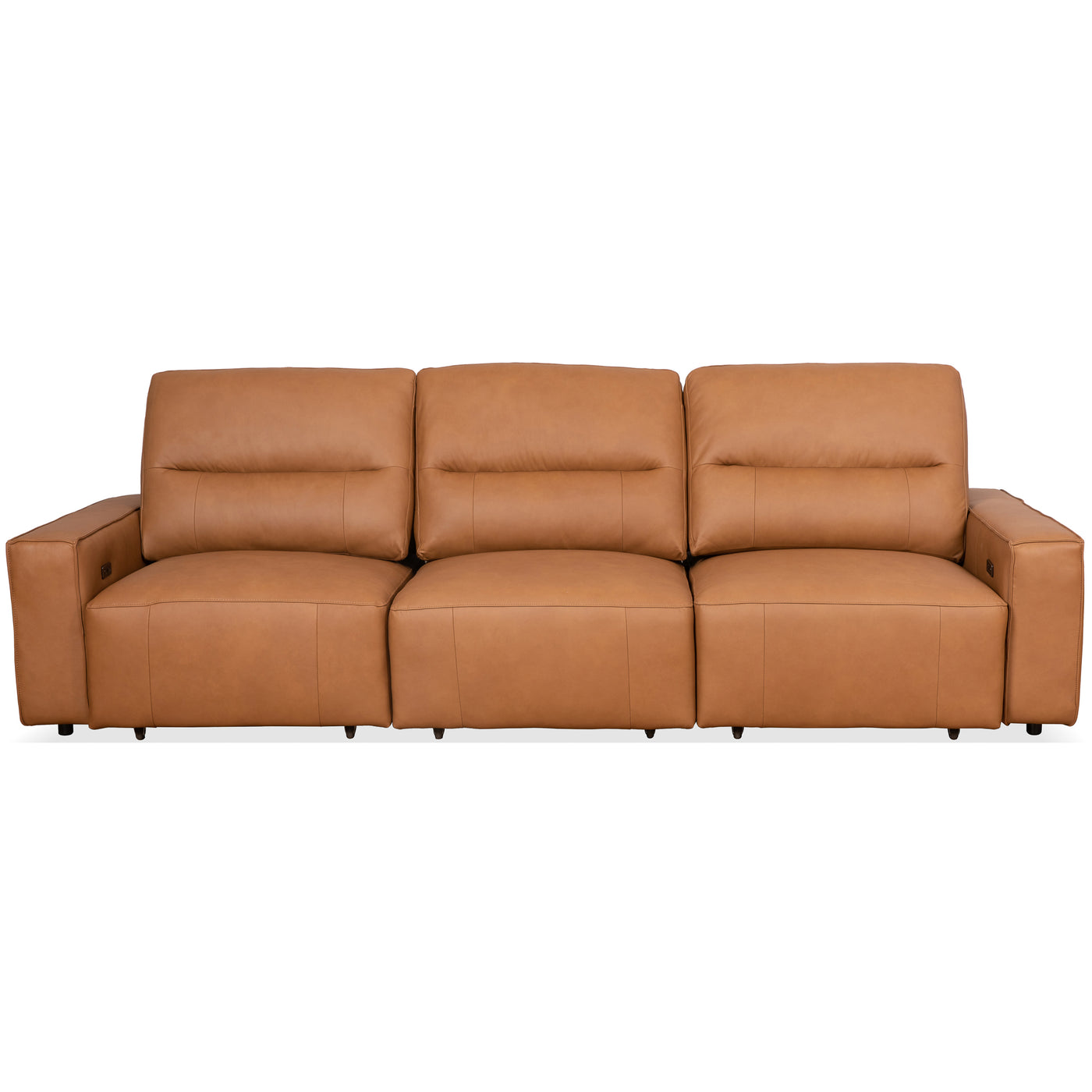 Grant 117" Triple POWER Convertible Sofa - Cognac Leather