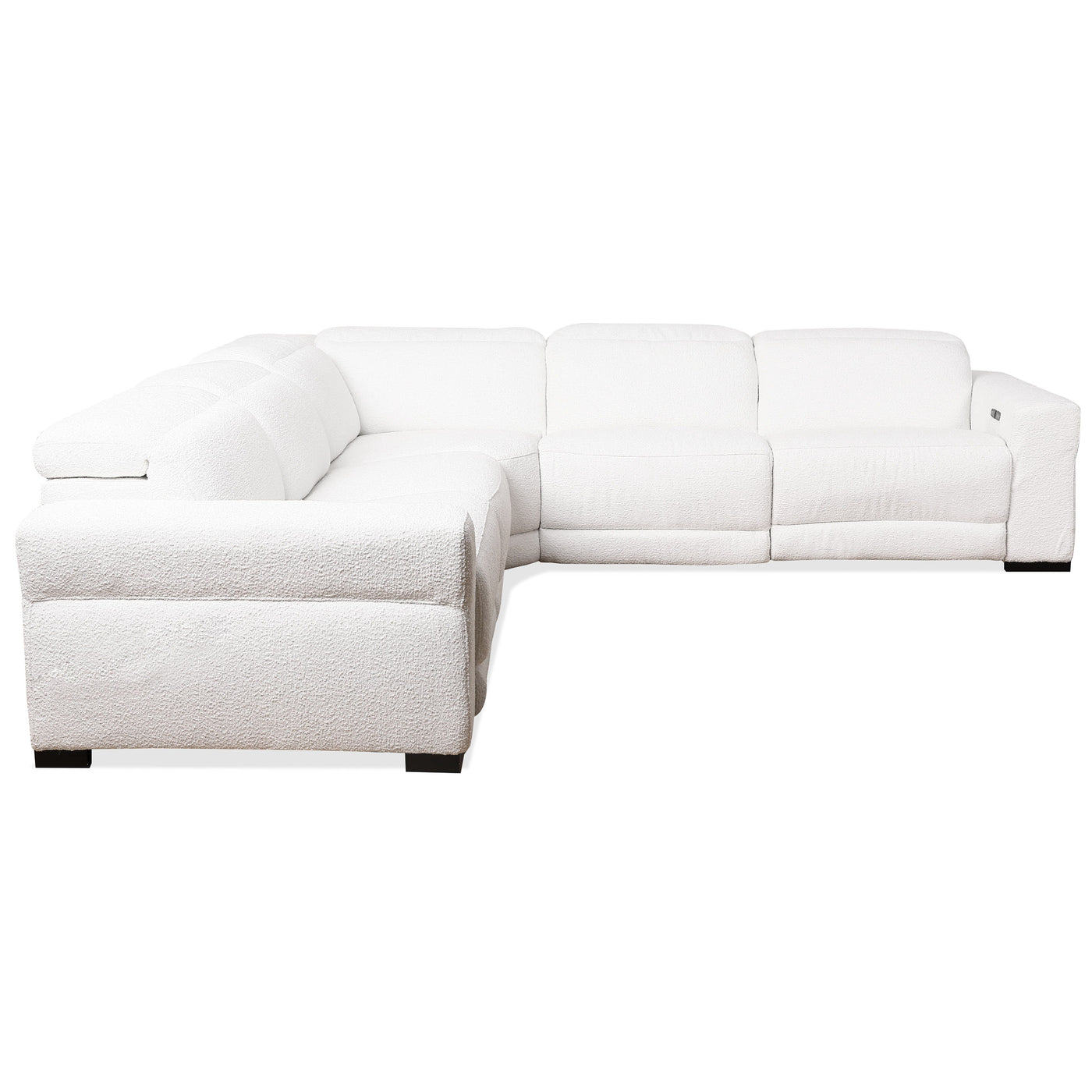 Yohan White Boucle POWER Reclining Sectional