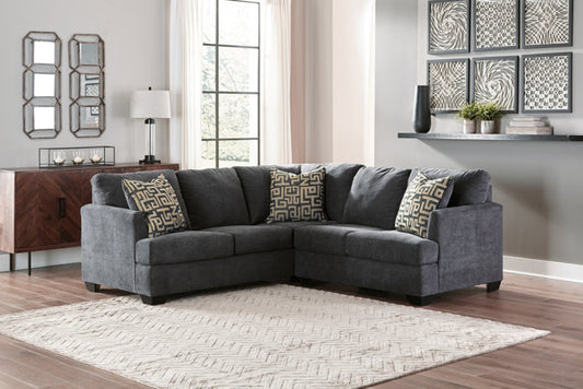 Ambrielle Gunmetal Fabric 2pc Sectional 11902