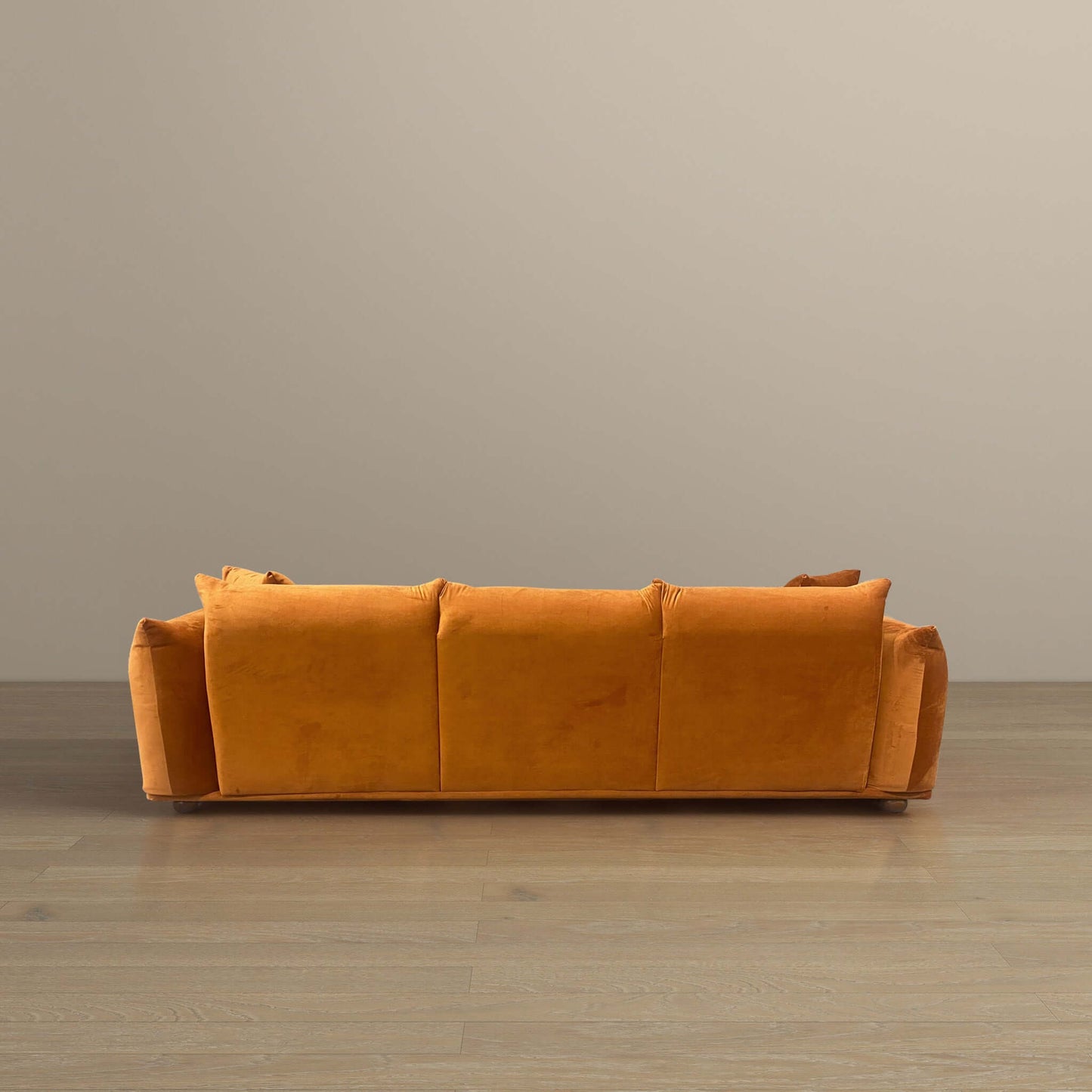 Arlo 100" Burnt Orange Velvet Sofa