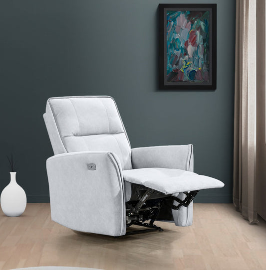 Asheville Grey Suede POWER Recliner Chair