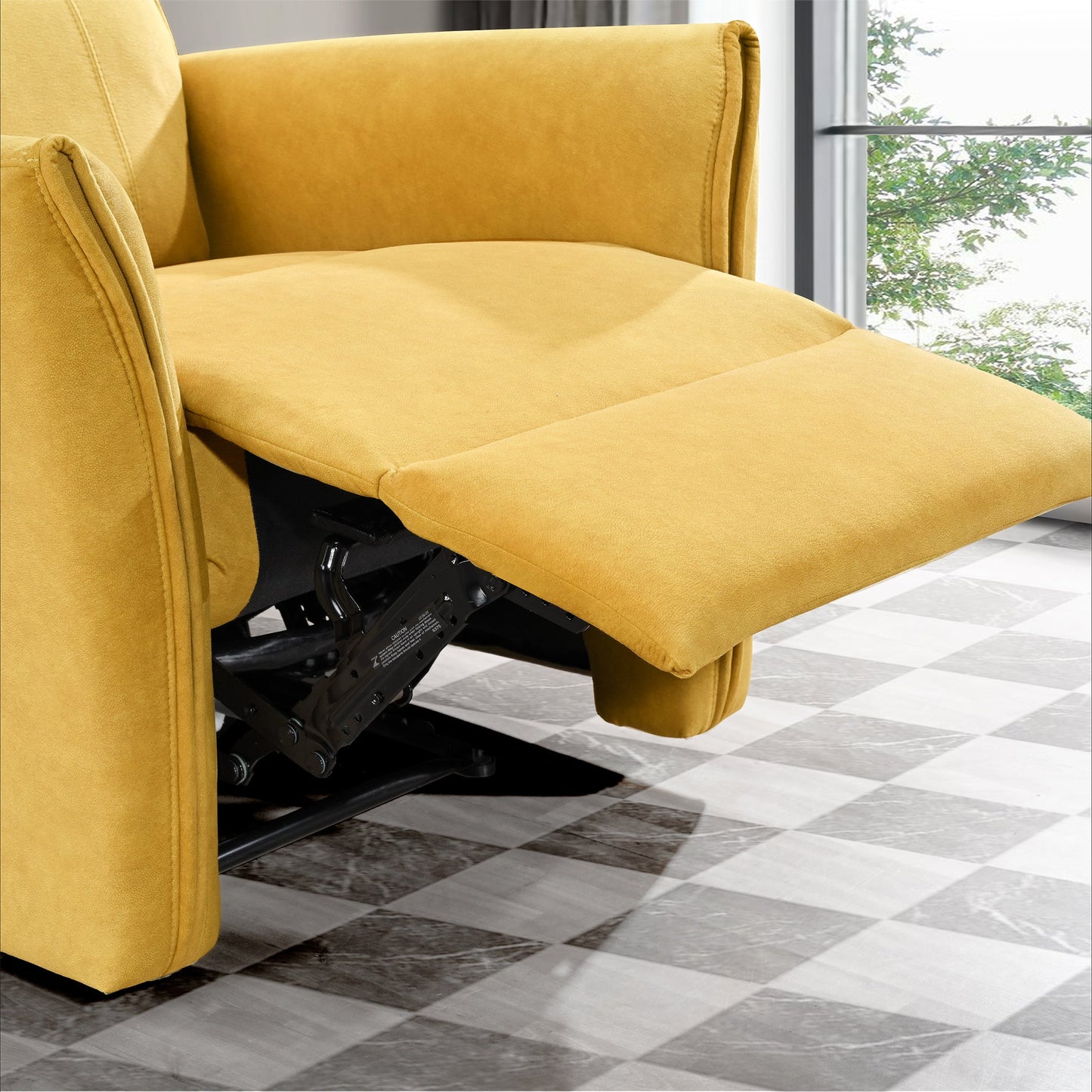 Asheville Dark Yellow Suede POWER Recliner Chair