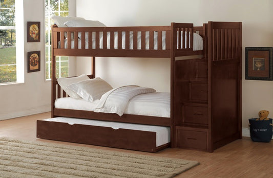 Rowe Twin/Twin Step Bunk Bed with Twin Trundle