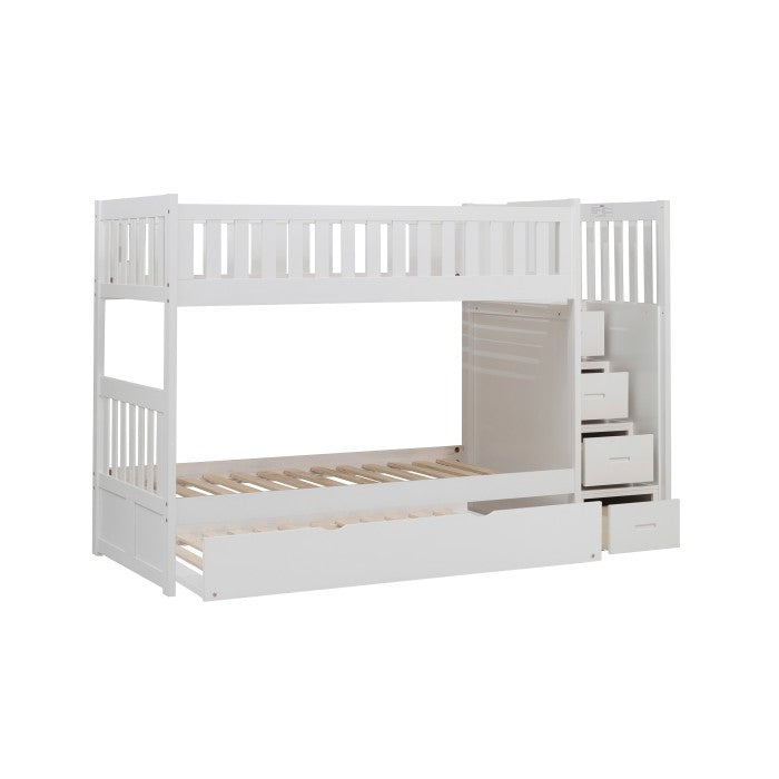 Galen Twin/Twin Step Bunk Bed with Trundle B2053