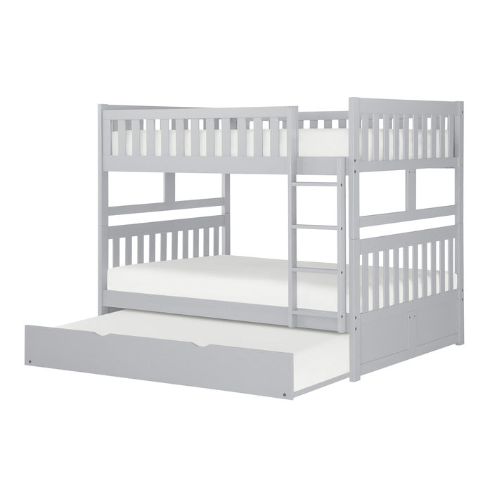 Orion Full/Full Grey Bunk Bed with Twin Trundle B2063