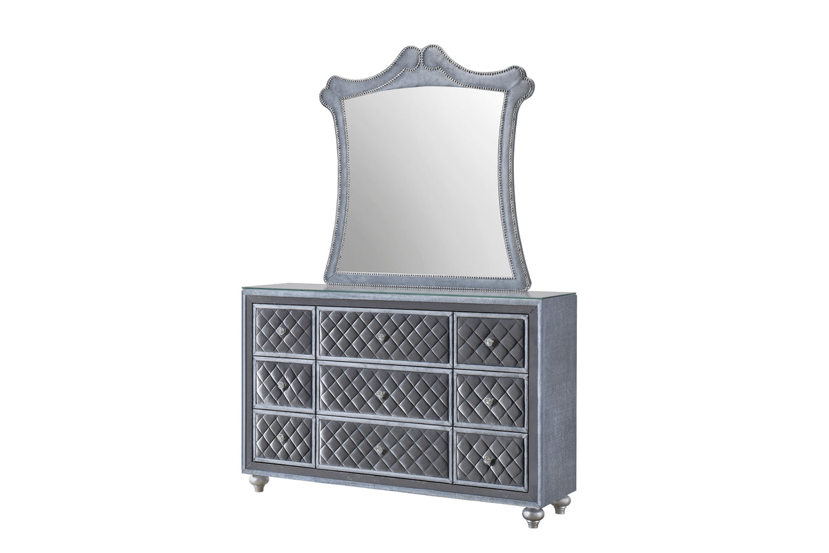 Cameo Gray Upholstered Wingback Panel Bedroom Set B2150 loop