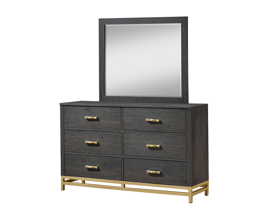 Trevor Brown/Gold Panel Bedroom Set B3350