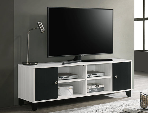 Akerson White/Black 63"TV Stand B4610