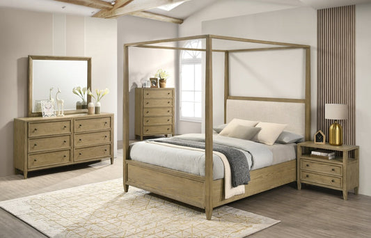 Sienna Rustic Natural Canopy Platform Bedroom Set B8250